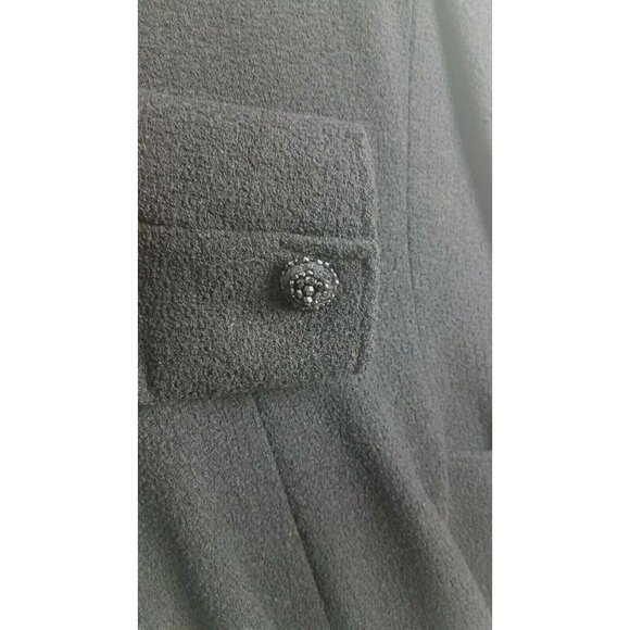 Henri Bendel Sz. US 6 Black Textured Wool Double Breasted Jacket Dressy Buttons - Picture 12 of 12